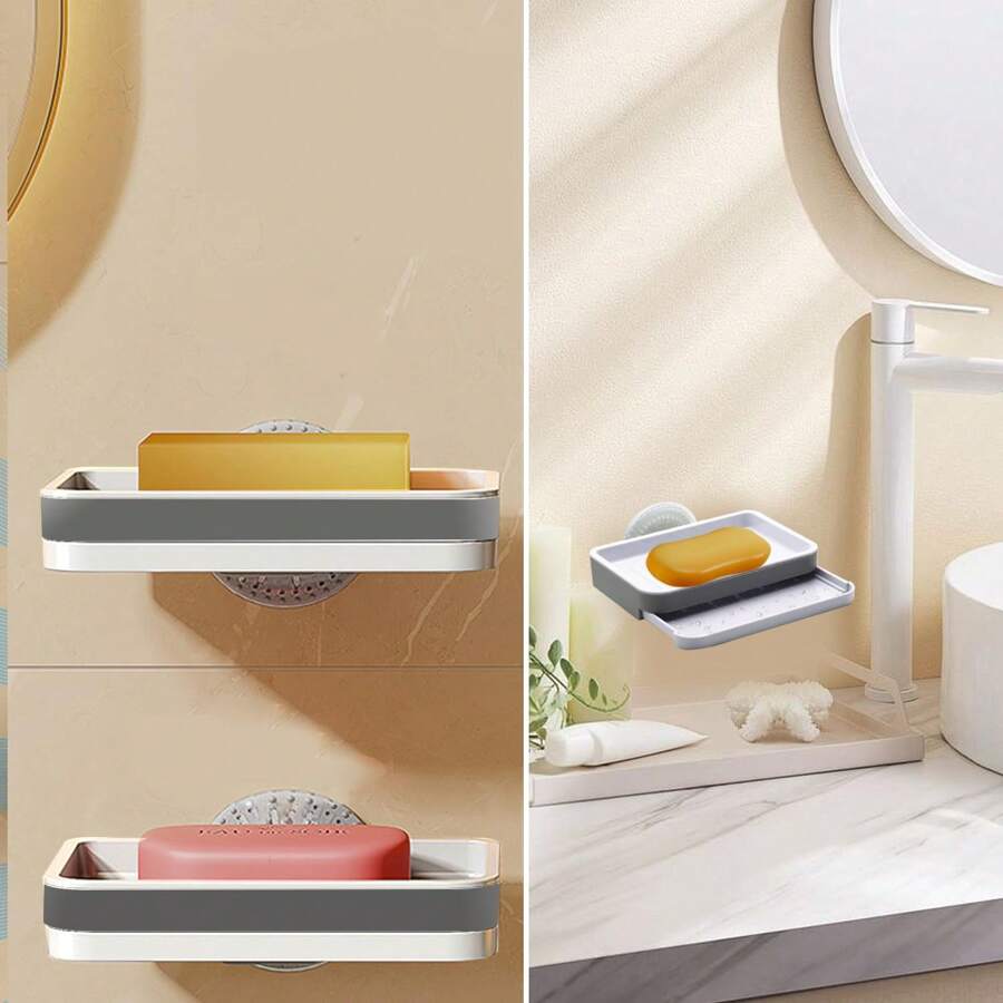 Soap Box Holder Suction Cup Soap Box Holder Bathroom Decor Summer - White - View 1