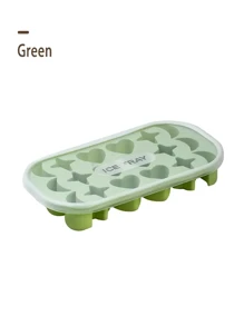 1 Molde de silicona de 18 huecos con tapa, con forma de luna, estrella y corazón, Molde de hielo flexible de 18 baldosas para hacer hielo en bloque de forma artesanal, Color rosa, amarillo, verde y azul, Molde de hielo de silicona para el hogar, Molde de arcilla de hielo, Prensa de bloque de hielo con forma de corazón congelado, Adecuado como regalo para la madre, la familia y los amigos
