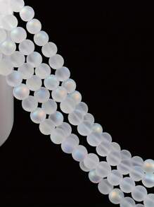 闪亮的月光玻璃珠 - 发光哑光饰面，圆形，适合 DIY 珠宝 - 完美的 8 毫米、10 毫米尺寸，非常适合制作项链和手链