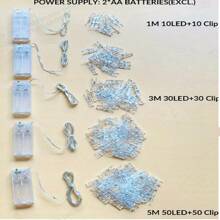 WPOSTAR 1串10/30/50个照片夹灯串，室内家居照片装饰墙饰仙女灯，婚礼装饰，儿童房墙饰，派对节日装饰LED灯，情人节装饰灯串 - 亮光 - 查看 5