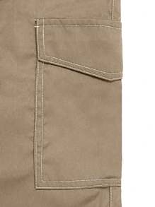 1pc Men's Multi-Pocket Cargo Pants, Casual Loose Fit Trousers For Beach, Commute, Workout, Outdoor, Fitness, Jogging, Streetwear, Everyday Wear, Straight Leg, Fall - Khaki - View 6