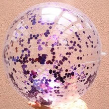 1pc PVC Inflatable Glowing Colorful Beach Ball, Beach Toy For Family Party Decoration & Swimming Pool - Multicolor - View 21