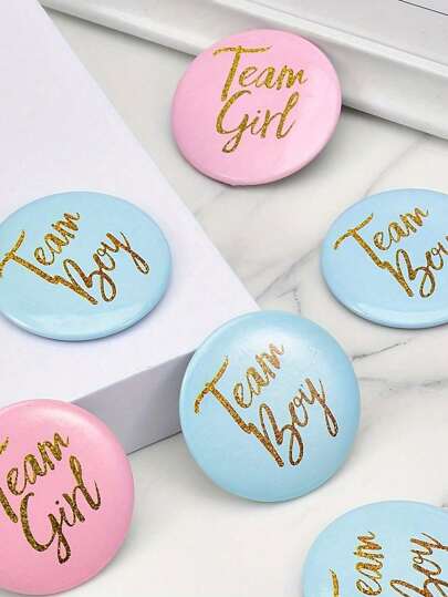 Set de 10/20/30 piezas de insignias para baby shower, revelación de sexo del bebé, equipo niño, equipo niña, insignias de chapa de niño y niña, insignias para fiesta de bienvenida, revelación de sexo, fiesta de boda, decoraciones, accesorios de fiesta