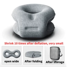 1 pieza Almohada inflable portátil ergonómica para siesta, adecuada para descansar en la oficina, al aire libre