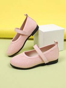 1 pereche de pantofi fără platformă roz pentru fete, mărime mare, material textil de culoare uni, design cu velcro, vârf rotund, talpă moale din TPR antiderapantă, pantofi drăguți de prințesă la modă, potriviți pentru fete cu vârsta cuprinsă între 1 și 12 ani, zi de zi, petrecere, casual, călătorii, primăvară/toamnă 2025 - Roz - Vizualizare 6