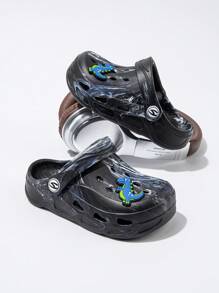 HOBIBEAR 1 Pair Kids Boys & Girls Soft Slippers, Cute Wooden Clogs, Toddler Anti-Slip Indoor Outdoor Beach Sandals, Multiple Colors