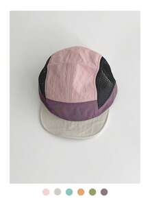 1 Piece Soft Top Color Contrast Mesh Quick-Dry Baseball Cap For Women, Thin Brim 5-Panel Hat, Breathable Casual Versatile Sun Hat, Skater Hippie Chicks Style, Spring/Summer