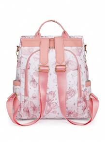 New Chinese-Style Butterfly Printed Sweet Backpack For Women, National Fashion , Stylish College Students' Backpack, Simple Outdoor Anti-Theft Waterproof Travel Vacation Commuting Office Multi-Purpose Multi-Functional Bag., Perfectly Matching With Backpack Accessories, Back To School Essentials, Bag For School College, Preppy Backpack For School