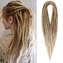 Extensiones de rastas de 24 pulgadas con 10 hebras, rectas, delgadas de 0,6 cm, sintéticas hechas a mano, pelo reggae peinado para , suaves, para estilo hip-hop