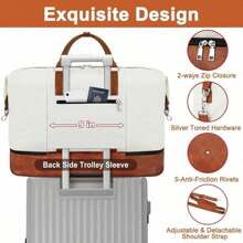 Weekend Travel Bag For Ladies, Overnight Tote With Shoe Storage Large Size Travel Duffel Bag For Easy Carrying On 21 Inch - 1 - 查看 2