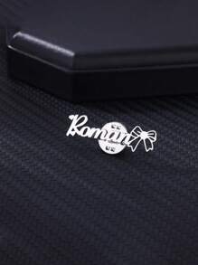 定制蝴蝶结名字胸针金色不锈钢个性化名字胸针时尚珠宝礼物