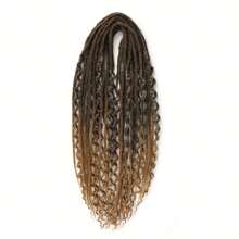 Extensiones de peluca de rastas 2 en 1 de 24 pulgadas, Set de 10 piezas de extensiones de rastas rectas y rizadas hechas a mano, estilo hippie para mujer