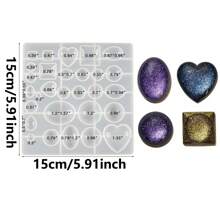 1 件树脂珠宝模具，硅胶时间宝石树脂模具，DIY 艺术树脂工艺品，耳环，宝石吊坠，项链，钥匙扣，装饰性 UV 树脂模具 - 彩色 - 查看 2