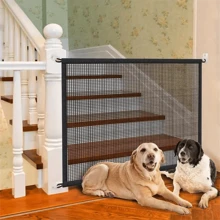 1pc Elevated, Reinforced, Movable And Foldable Pet Fence, Portable Pet Safety Barrier For Stairs And Doorways, Can Be Installed Anywhere For Indoor/Outdoor Use, 2 Different Sizes Available For Home Pet Gates