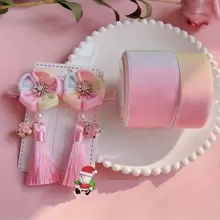 1 pieza Cinta de poliéster arcoíris multicolor de 3m, cinta con estampado degradado por transferencia de calor para accesorios de cabello, ropa y accesorios decorativos - Multicolor - Ver 12