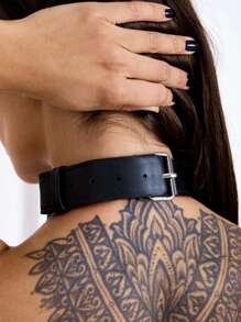 PU皮革胸罩束缚带性感皮革胸部束缚带派对服装束缚带腰带皮革胸部束缚带女士 - 黑色 - 查看 5