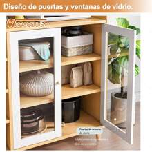 Gabinete de cubiertos multifuncional, gabinete de almacenamiento tipo buffet para cocina, aparador para sala de estar y comedor - Blanco - Ver 9