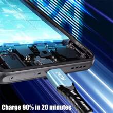 Cable de carga rápida USB Tipo C de 240W 5A compatible con Samsung S25 S24 S23 S22, Realme, 17 15 14 13 12 11, , OPPO, OnePlus (Nota: Este producto solo es compatible con el cargador original para lograr una potencia de 240W. Este producto no es compatible con iPhone para carga rápida) - 240W CA - Ver 5