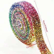 1 Roll Rhinestone Sticker Strip, Self-Adhesive Decorative Rhinestone Tape For DIY Craft, Suitable For Clothing, Shoes, Bags, Vehicles, Phones, Weddings, Mother's Day, Graduation, Back To School Gifts