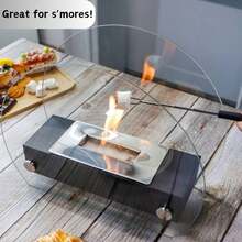 Black Tabletop Fireplace 35cm Portable Tabletop Fireplace Clean Burning Bio Ethanol Ventless Fireplace For Patio Parties Events - Black - View 7