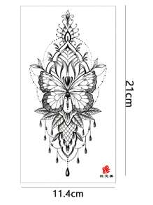 5 pezzi Tatuaggi temporanei neri - Tatuaggi all'henné autentici, tatuaggi naturali e temporanei su mani/braccia, tatuaggi temporanei stile mandala - 2 disegni unici, adatti per i vegetariani, ottimi per festival/matrimoni. Adesivi per tatuaggi temporanei all'henné dipinti a mano - henné rosso, tatuaggi temporanei impermeabili per il corpo delle donne, tatuaggi tradizionali all'henné rosso - 2 adesivi per la pelle sicuri, perfetto vestibilità. Tatuaggi finti ipoallergenici, durano 3-5 giorni, facili da applicare e rimuovere.