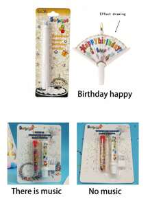 1/5pcs Surprise Fan Birthday Candle Creative Funny Cake Decoration Children's Votive Candle Suitable For Party Birthday Party Atmosphere Decoration Props,Birthday Candles,Birthday Decorations,Happy Birthday,Cake Candles,Room Decor - Multicolor - View 3