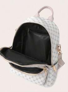 LECEY Vintage Fashionable Stone Textured Solid Color Backpack For Women, Waterproof Shoulder Bag Business Casual Computer Backpacks, Large Capacity College Daypack University Campus Bookbag, Shoulder Outdoor Travel Purse For Daily Use - Beige - View 5