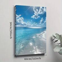 1pc Framed Canvas Poster, Beach Wall Art Paintings, Landscape Wall Art, Ocean Wall Art, Nature Wall Art, Ideal Gift For Bedroom Living Room Corridor, Wall Art, Wall Decor, Room Decoration