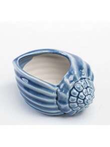 Set de 4 macetas de cerámica de la serie Concha Azul de la serie Océano para plantas suculentas y cactus, macetas para jardín, decoración de jardín, exterior, maceta, maceta de plantas, decoración del hogar, jarrón, decoración de habitación, jarrón de flores, jarrón de vidrio - Multicolor - Ver 9