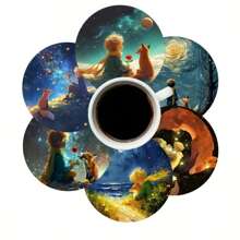 6 Packs Whimsical Black Cat Abstract Art Wooden Coasters - Hand-Painted Humorous Drink Pads For Coffee & Tea | Quirky Home & Restaurant Decor, Unique Housewarming Gift Set - Multicolor - View 9