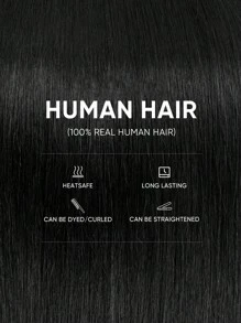 Extensiones de cabello con cola de caballo para clip, peluca de cola de caballo de cabello humano real, conveniente para uso diario, extensiones de cabello con cola de caballo larga y recta de color negro - S1 - Ver 4