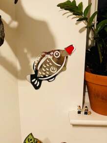 1PC Sojasaus Vis Spiegel Sushi Vis Spiegel Thuis Ambachten Ornamenten Creatieve Decoratieve Spiegel Muurdecoratie
