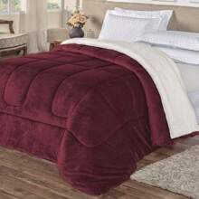 Duvet Coverlet Sheepskin Wool Queen Size 2.20 X 2.40 - 酒紅色 - 查看 2