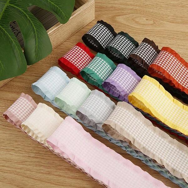 Ruffled Herringbone Grosgrain Ribbon, Craft DIY Accessory, Clothing Decoration, Gift Box, Floral Wrapping Supplies