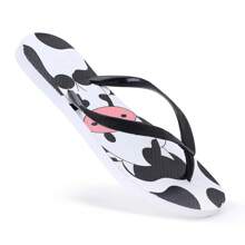 Women's Customized Flip-Flop Sandal With Original Print - White/Cow - View 3
