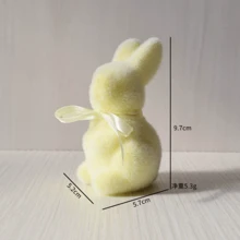 Easter Bunny Decor With Fluffy Moss - Adorable Tabletop Home Decoration, Easter Gift, Cute Spring Decor For Living Room Desktop - Multicolor - View 12