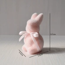 Easter Bunny Decor With Fluffy Moss - Adorable Tabletop Home Decoration, Easter Gift, Cute Spring Decor For Living Room Desktop - Multicolor - View 9