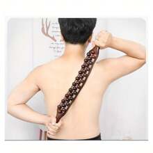 High-Quality 35-Bead Triple Row Massage Stick - Dual-Row Full Body Meridian Roller, Wooden Gua Tool For Deep Tissue, Muscle Tool | Sleek Massage Stick | Smooth Wooden Texture, Massage Tools