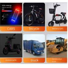 Hochwertige Solar-Warnleuchten für Automobile, Motorräder, Lastwagen, Baufahrzeuge, Fahrräder, Elektroroller, Hochleistungs-Blinklichter mit Atemtechnik als Rückleuchten für Elektrofahrzeuge, zur Vermeidung von Auffahrunfällen