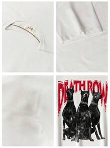 Cotton white men's T-shirt, cool street style pattern printing, spring and summer new sports men's clothing, soft and breathable men's short-sleeved tops