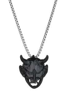 1pc Punk Rock Skull Pendant Necklace For Men - Retro - View 8