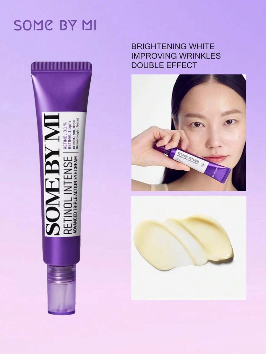 SOME BY MI 强效视黄醇三重功效眼霜 – 韩国视黄醇眼霜，抗衰老，淡化细纹 – 提亮黑眼圈，平滑肌肤纹理 – 韩国护肤品 30毫升