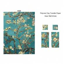 Van Gogh Monet Serie Zacht Aardewerk Speciaal Aquarel Transferpapier DIY Oorbellen Sieraden Kleuren Stickers Polymeer Klei Gereedschap