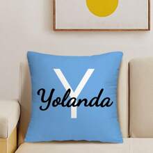 1pc Custom Personalized Throw Cushion Cover, Zippered Polyester Pillowcase, Machine Washable, Decorative Print For Various Room Types, Ideal Gift For Birthdays, Christmas, Valentine's - Office & Home Sofa Accent