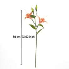 1 pieza, Flor de lirio artificial, flor de lirio artificial de múltiples cabezas, decoración para dormitorio, sala de estar, tocador, Pascua, fiesta de boda, cumpleaños, escenario de festival, props de fotografía, decoración del hogar, Día de la Madre, Día de San Valentín, regalo
