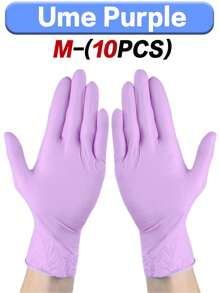 100/50/30/10pcs Prune Disposable Nitrile Gloves, Waterproof, Oil-Proof, Thick, Suitable For Kitchen, Beauty, Household, Suppliers For Kitchen, Bathroom, Home Cleaning, Household Products