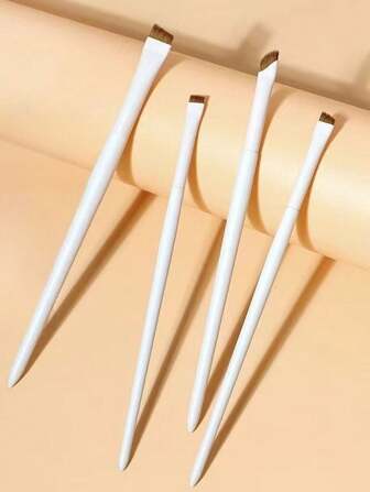 SHEIN X Milania 4pcs/7pcs/9pcs Eyeshadow Brush Smudge Eye Makeup Sleeper Silkworm Blade Detail Eyeliner Brush Complete Makeup Tools Makeup Brush Set Brush