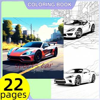 A Premium Coloring Book Featuring Various Sports Cars, Suitable For Gifting To Friends, Couples And Families, Ages 14+, Ideal For Parties, Valentine's Day, Birthdays And Other Holidays. Painting And Learning Supplies