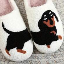 Women's Casual Thermal Lined Slippers With Strawberry Embroidery, Fashion House Slippers For Autumn/Winter