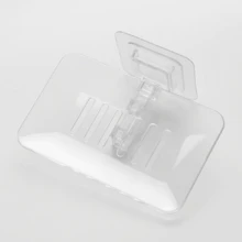 1 caixa de sabonete transparente para pendurar na parede com drenagem, suporte para sabonete transparente com dreno, prateleira para banheiro, caixa para armazenamento de sabonete, caixa para armazenamento de sabonete sem instalação de sabonete, bandeja de plástico para sabonete de volta às aulas